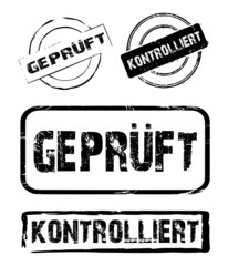 Stempelset Prüfung - obrazy, fototapety, plakaty