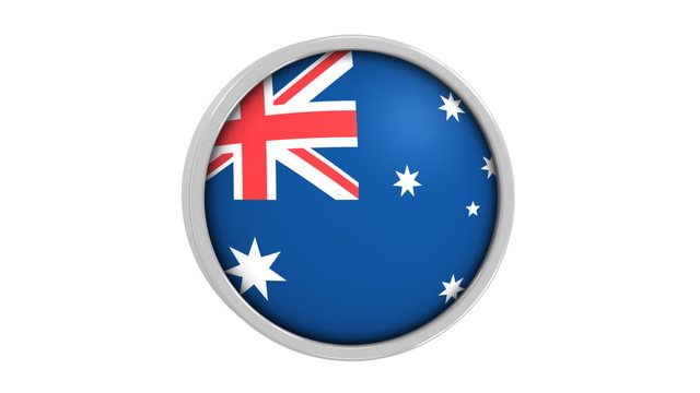 Australian flag with circular frame
