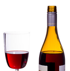 Red wine poured into glass