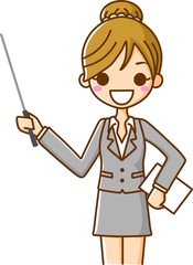 ビジネスウーマン　指示棒