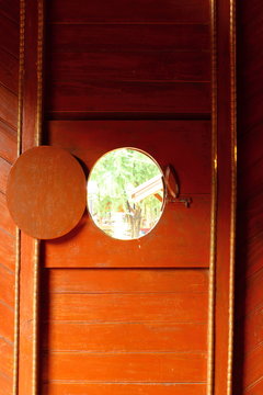 Old style of Thai window,Jom Swan temple,Phrae
