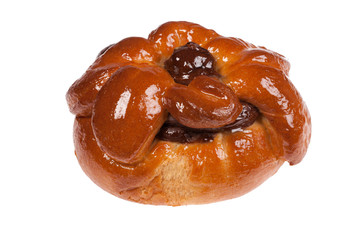 Assortment of bread and pastry composed on the table
