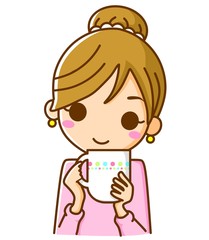 飲み物を飲む女性