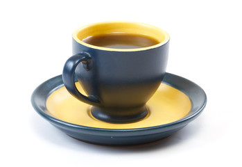 cup on coffee a white background