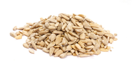 Sunflower seeds isolated on white background
