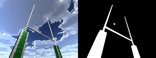 Rugby ball passing poles without any brand