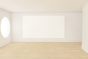 Fototapeta na wymiar Empty room with a blank canvas