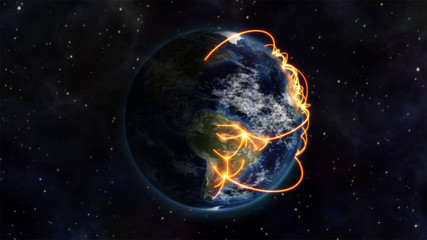 Illustrationof the world being connected