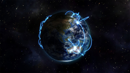 Illustrated image about the connected world