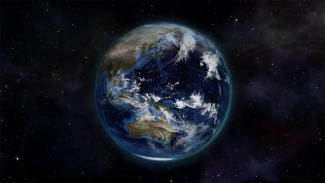 Illustration of the earth in space