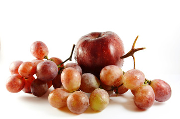 red apple and grape