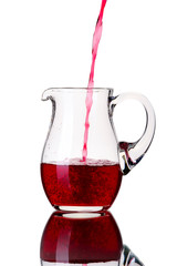 Glass pitcher, isolated.