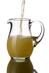 Glass pitcher, isolated.