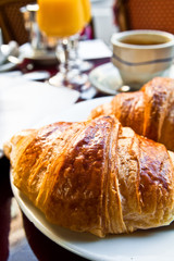 Breakfast with croissants