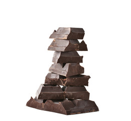 Stack of black chocolate
