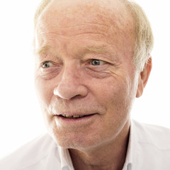 Handsome senior man . Isolated over white background