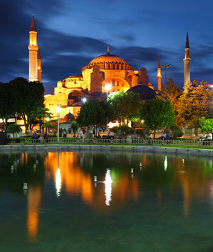 Hagia Sophia with reflection - Istanbul, Turkey