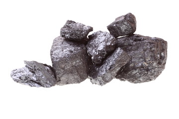 Pieces of coal isolated