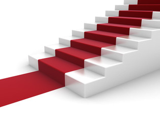 Stepping up - red carpet and steps