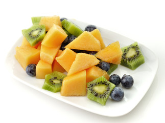 Closeup of Fruits with yogurt