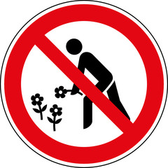 Verbotsschild Blumen pflücken verboten Zeichen Symbol