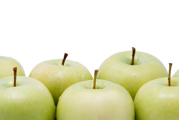 Green apples in the bottom of the image