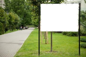 Blank billboard in park - 35163782