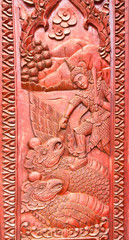 Divinity to step on garuda,carved art style of thialand