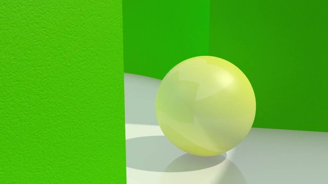 Small yellow ball goes through labyrinth