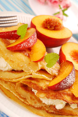pancakes with cottage cheese and peach