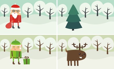 Fototapeta premium 4 winter cards with some space for your text