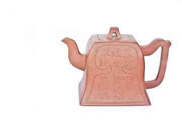 brown teapot isolated on white background