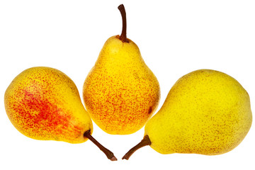 Fresh, tasty pears isolated over white background.
