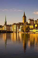 Morning light in Limmat River, Zurich