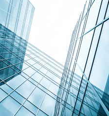 contemporary design of glass skyscrapers, business background