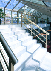 Obraz premium white marble steps of the perfect business