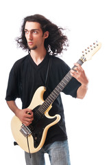 Obraz premium Guitar player isolated on the white background