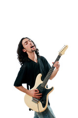 Obraz premium Guitar player isolated on the white background