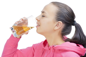girl drinking juice