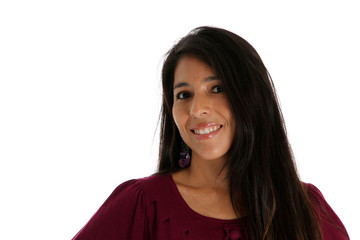 Woman On White Background