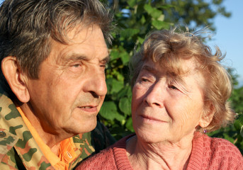 Beautiful elderly happy couple