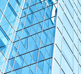 contemporary design of glass skyscrapers, business background