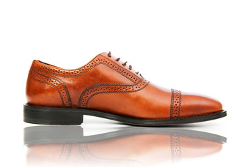 Fashion concept with male shoes on white