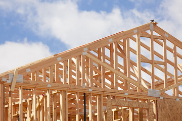 Abstract of Home Framing Construction Site