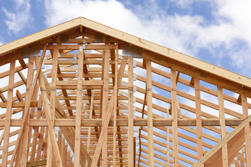 Abstract of Home Framing Construction Site