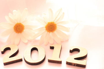 Fototapeta premium Handmade wooden 2012 for new year background