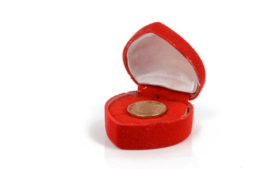 Coin in gift box