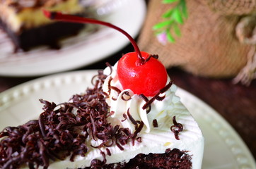 red cherry on cake