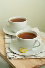 Cups of Tea with Lemon Slice