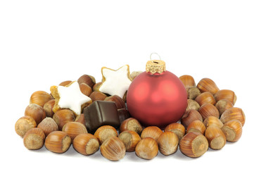 Kugel mit Nüsse und Zimtsterne